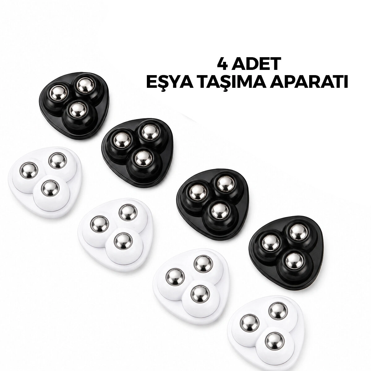 İBİCO İ13-142  ( 4PCS ) ( TEK BİLYA TEKERLEKLİ ) ( POŞETLİ ) MOBİLYA EŞYA TAŞIMA APARATI ( 360° )*20X20