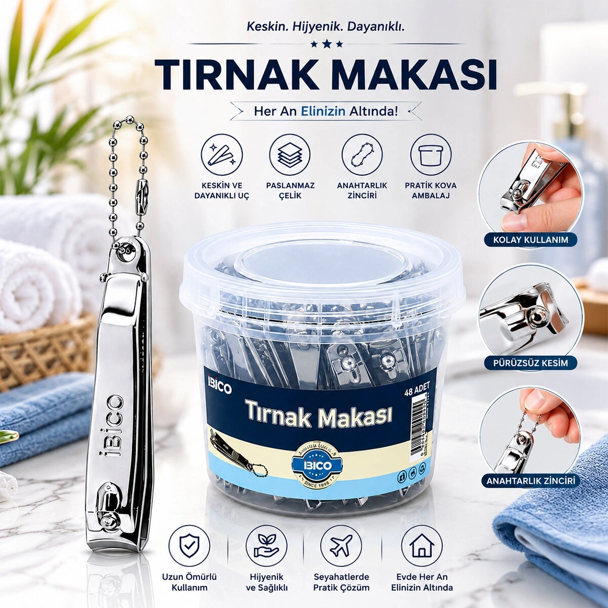 İBİCO İ15-008 ( KOVALI ) ( BÜYÜK & GRİ ) TIRNAK MAKASI*48X16