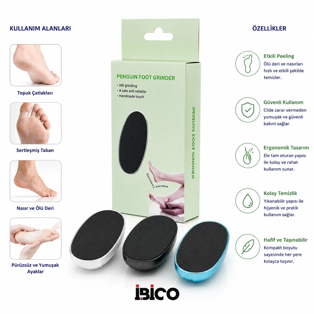 İBİCO İ15-077 PENGUIN FOOT GRINDER AYAK & TOPUK TÖRPÜ RENKLİ*400