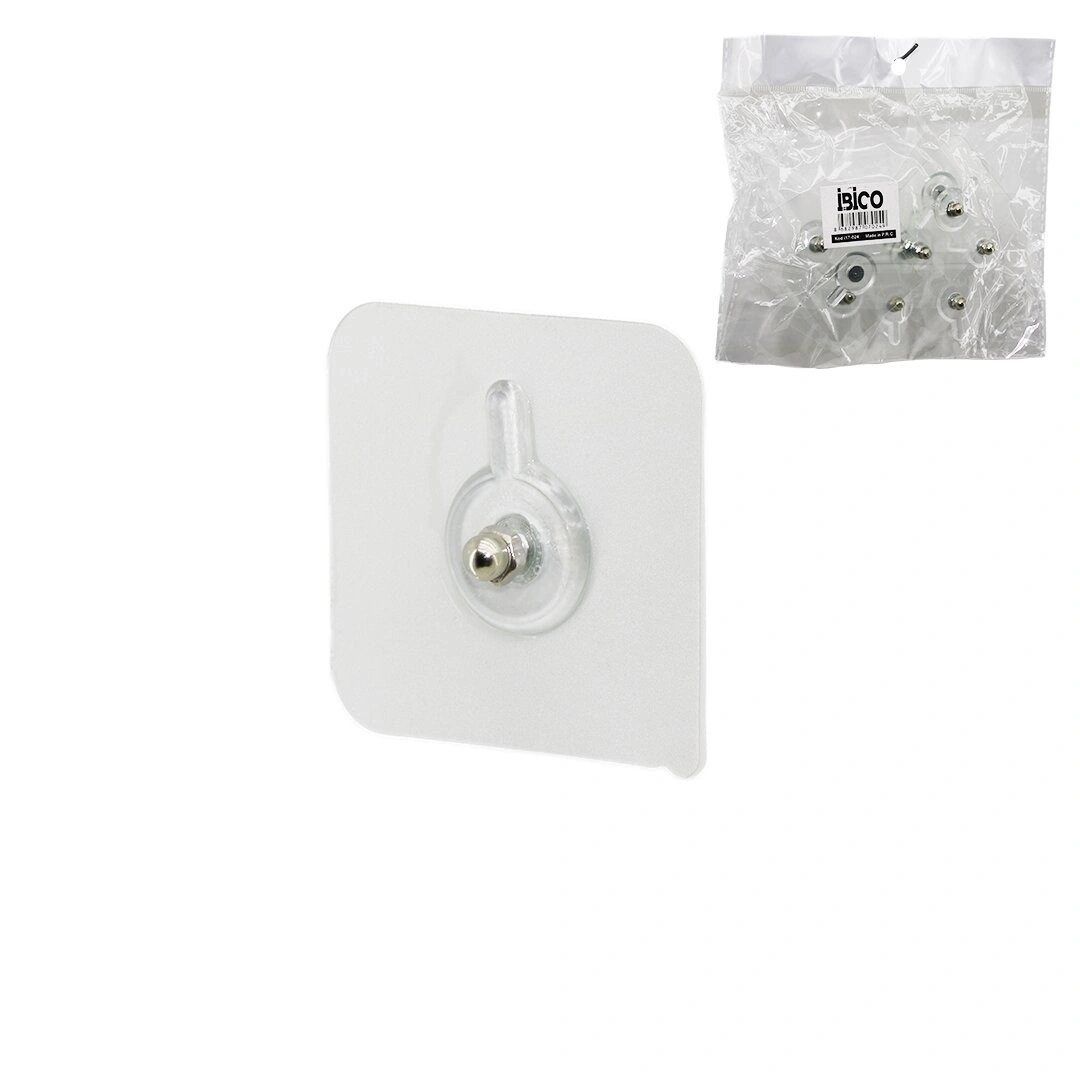 İBİCO İ17-024 ASKI ( 10PCS ) ( TEK DÜĞME=MİKA KRİSTAL PLASTİK ) ASKI ( ŞEFFAF PVC YAPIŞKANLI MONTAJ )*25X12