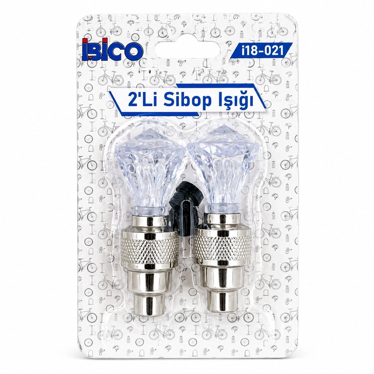 İBİCO İ18-021 ( 2PCS ) ( ELMAS KESİM PRİZMA MODEL & ŞEFFAF ) SİBOP IŞIK ( PİLLİ ) (BİSİKLET & MOTOR & ARAÇ)(HAREKET SENSÖRLÜ)*50X10