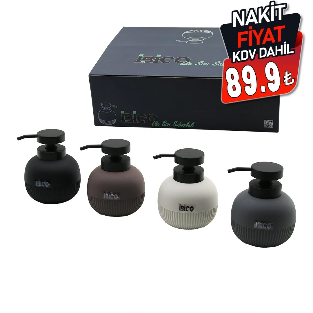 İBİCO İ21-051 ( OVAL & DİK ÇİZGİLİ ) ( RENKLİ PLASTİK ) SIVI SABUNLUK ( 500ML )*12X4
