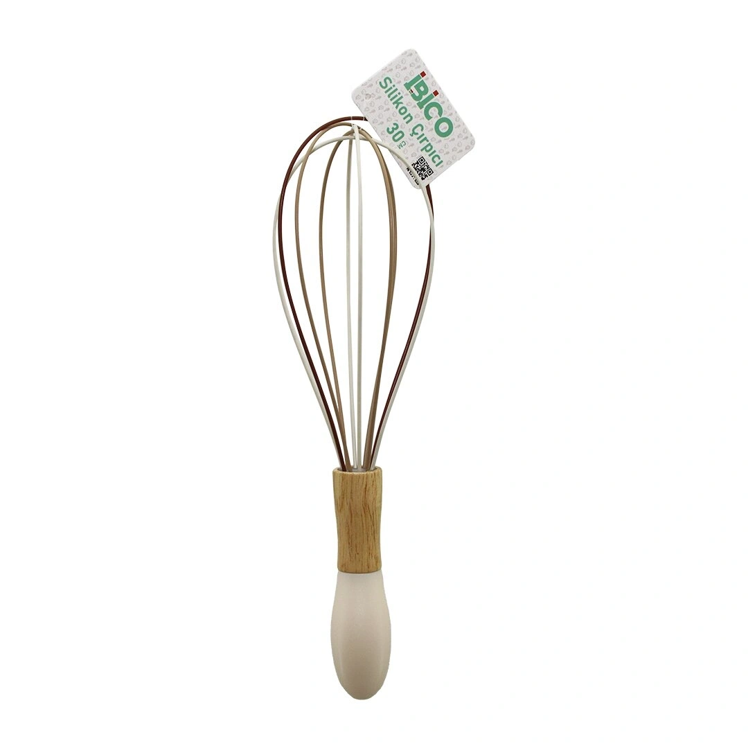 İBİCO İ22-022 ( 30CM ) ( SİLİKON ) ÇIRPICI ( AHŞAP BAMBU & PLASTİK SAPLI )*12X20