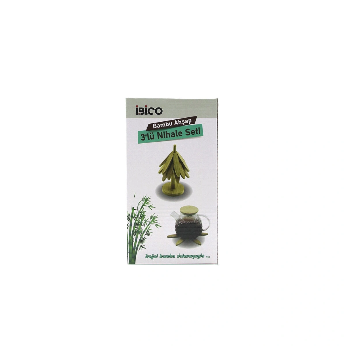 İBİCO İ22-320 STANDLI=AĞAÇ MODEL) ( 2PCS ) AHŞAP BAMBU ( KATLANIR ) NİHALE ( YAPRAKLI ÇİÇEK MODELİ= ÇAP: 20CM) )*36