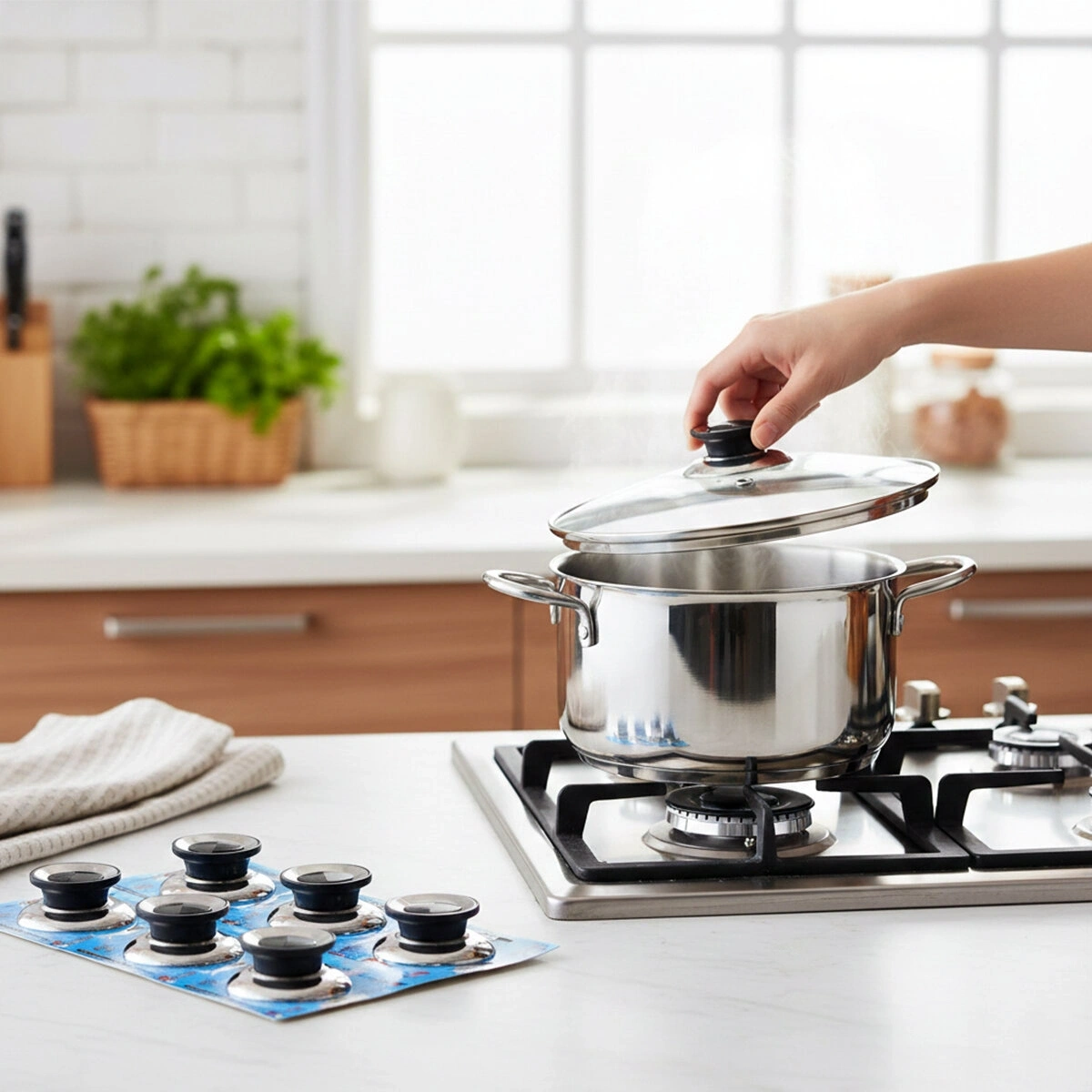 İBİCO İ22-369 ( METAL & PLASTİK ) ISIYA DAYANAKLI TENCERE KAPAK KULPU*12X80