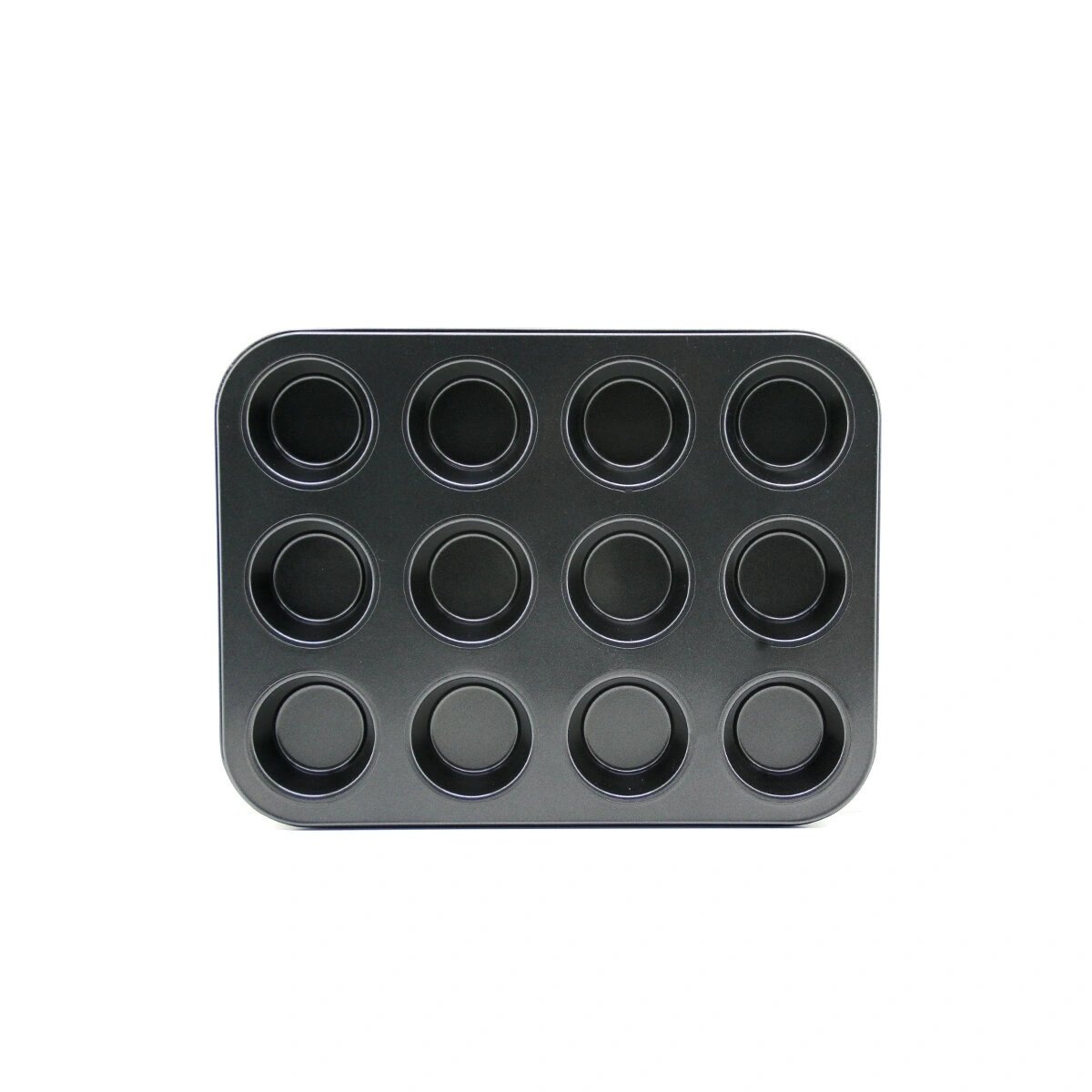 İBİCO İ22-376 ( 12 GÖZLÜ ) ( METAL & SİYAH ) ( DÜZ ) MUFFİN & KEK KALIP*60