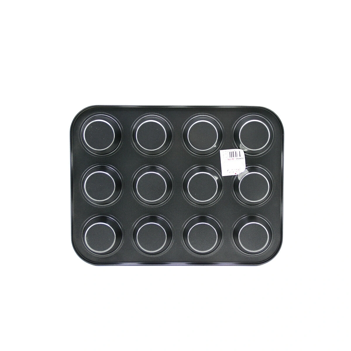 İBİCO İ22-376 ( 12 GÖZLÜ ) ( METAL & SİYAH ) ( DÜZ ) MUFFİN & KEK KALIP*60