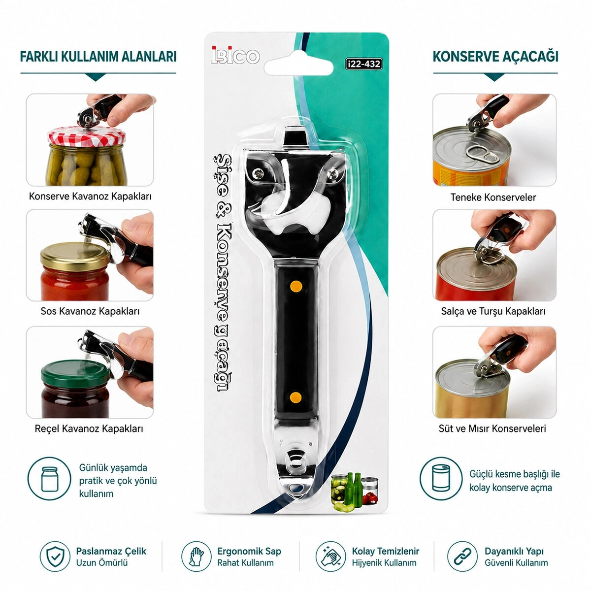 İBİCO İ22-432 ( ÇOK AMAÇLI ) KONSERVE & KAPAK AÇACAK*12X40