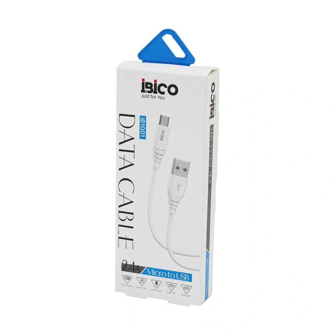 İBİCO İB-1001 ( USB TO=( MİCRO ) ( KABLO ) ( HIZLI ) TELEFON ŞARJ & DATA KABLOSU=1MT ( 2.4A )*10X1