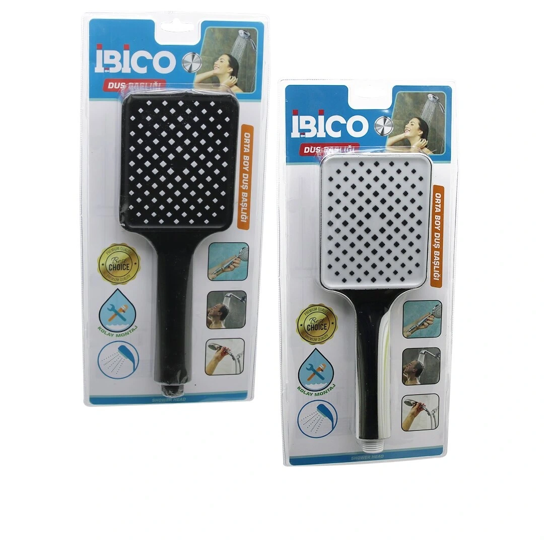 İBİCO K13-044 (ORTA BOY) (D.GEN BAŞLIK=9.5X12CM) DUŞ BAŞLIK (VAKUMLU) (KROM GÖVDE-SYH İĞNE & SYH GÖVDE & BYZ İĞNE) (SAP=14CM)*90