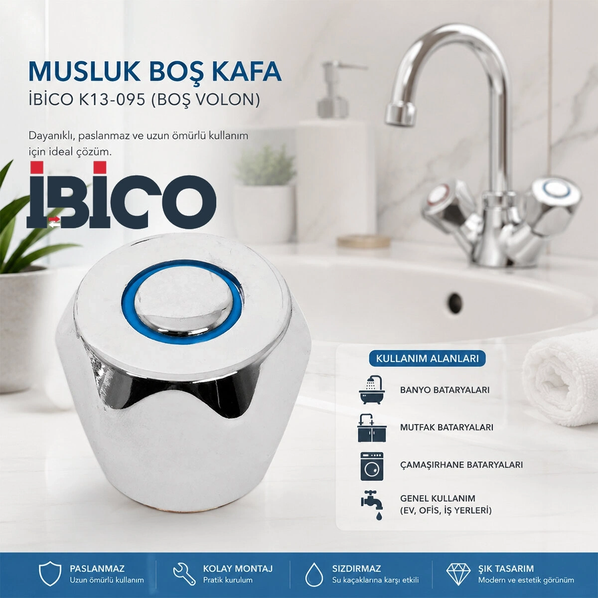 İBİCO K13-095 ( BOŞ VOLON ) MUSLUK BOŞ KAFA ACEM*16X15