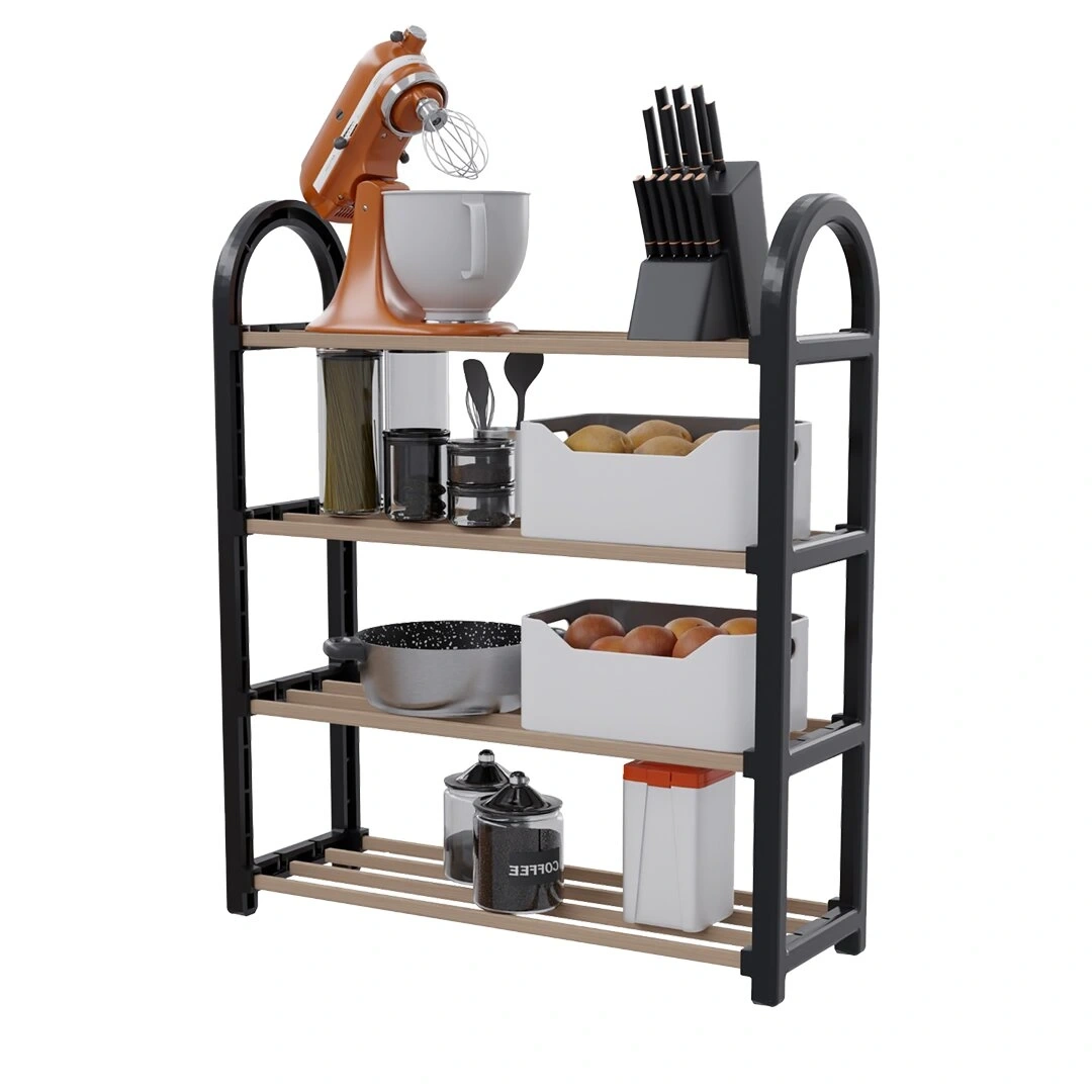 İBİCO K13-600 (4 KATLI) AHŞAP AYAKKABILIK (8 AYAKKABILIK) (64X50X18CM) (ÇOK AMAÇLI RAF) (PORTATİF & VİDASIZ KOLAY MONTAJ)*12