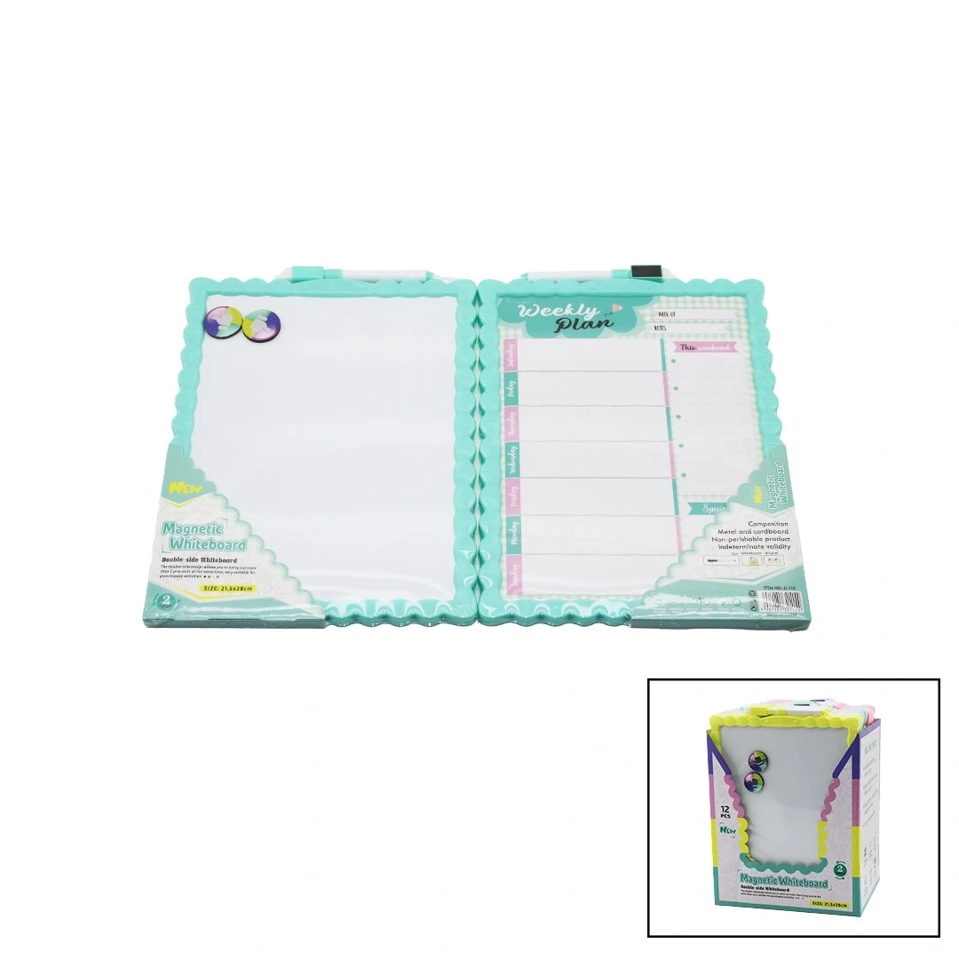 FİXPOİNT P-0539 ( 21.5X28CM ) ( KÜÇÜK ) MANYETİK YAZI TAHTASI ( ÇİFT TARAFLI ) ( RENKLİ PLASTİK ÇERÇEVE)*12X10