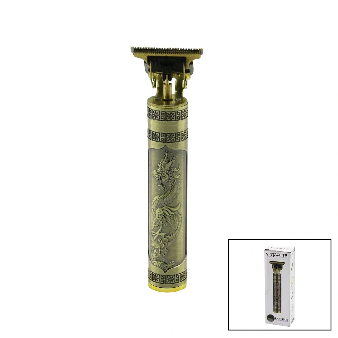 İBİCO VINTAGE T9 ( T BIÇAK ) ( BASKILI METAL GÖVDE ) ( ENSE ÇİZİM & SAÇ SAKAL KESME ) TRAŞ MAKİNESİ ( USB ŞARJLI )*100