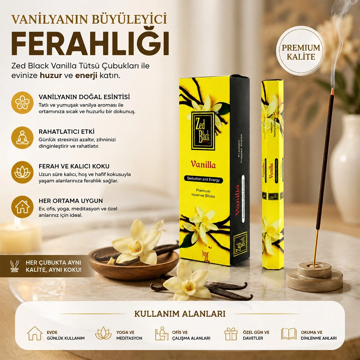 İNDİANS ( VANİLLA ) ( ÇUBUK ) TÜTSÜ*6X50