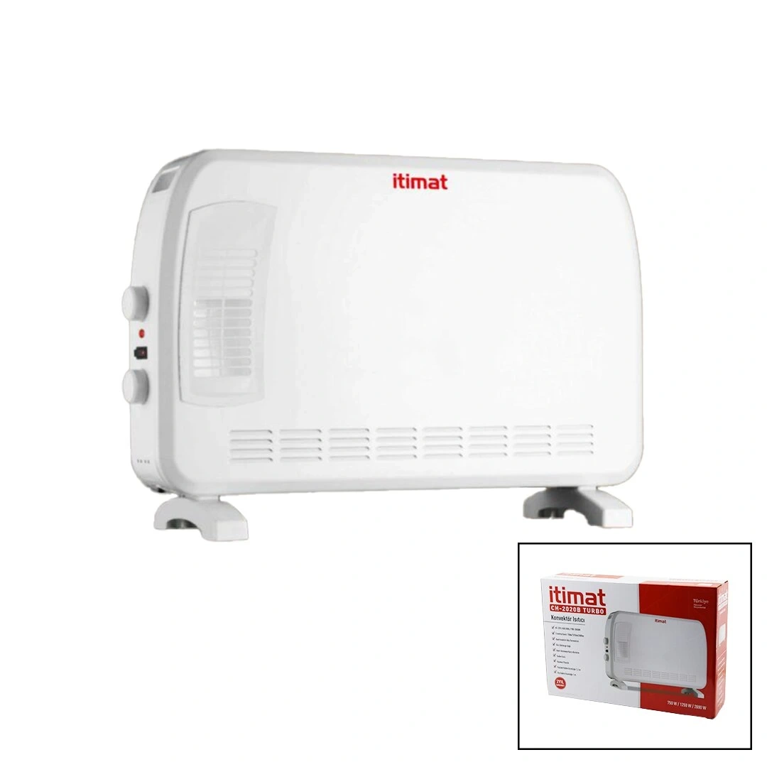 İTİMAT CH-2020B ( BÜYÜK BOY ) KONVEKTÖR ISITICI & SOBA ELEKTRİKLİ (TURBO ISITMA)(3-KADEME ISI) (AYARLANABİLİR TERMOSTAT=750-1250-2000W)*1