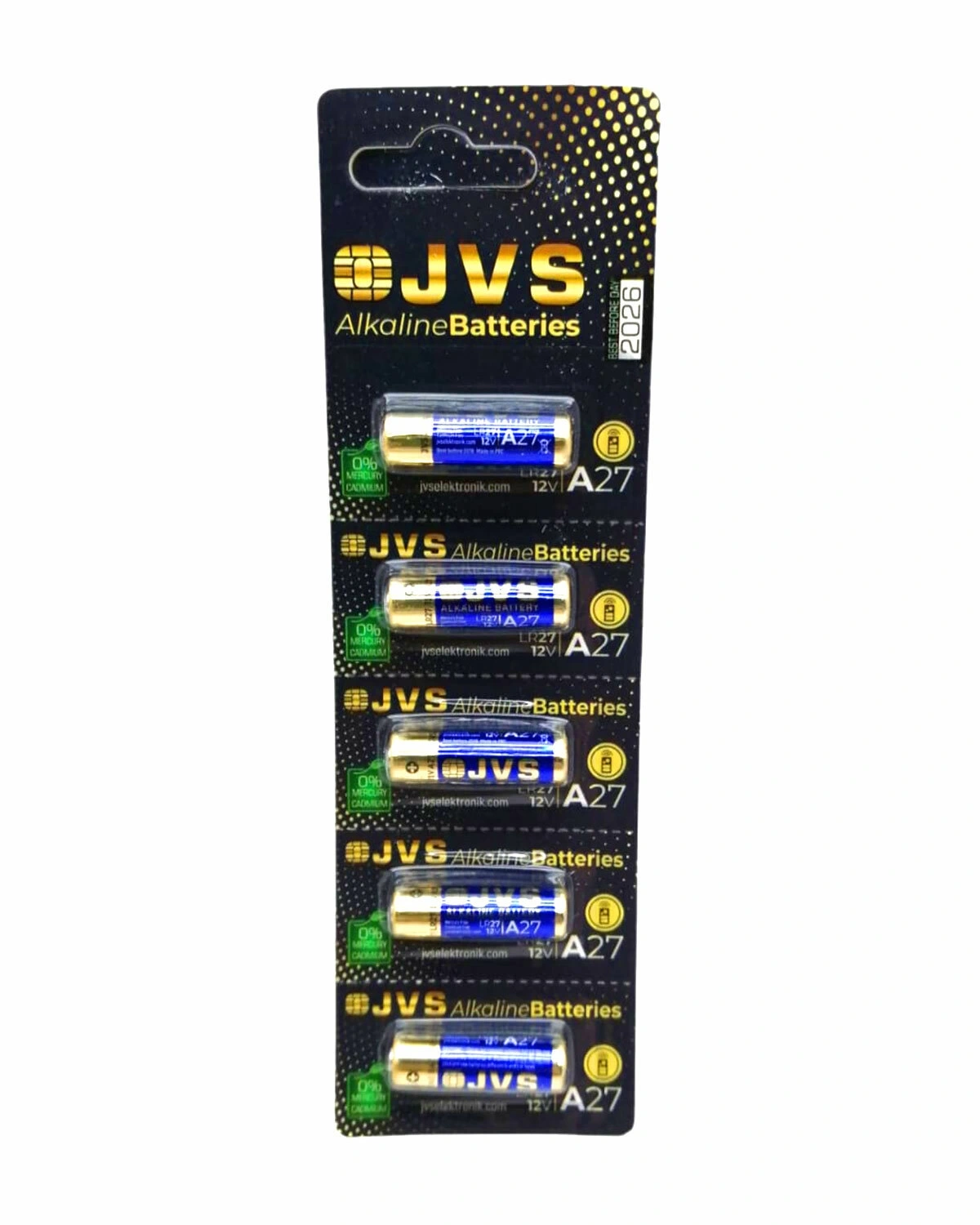 JVS A27 LR27 12V ARAÇ & OTO KUMANDA PİLİ ( 5Lİ KART )*400