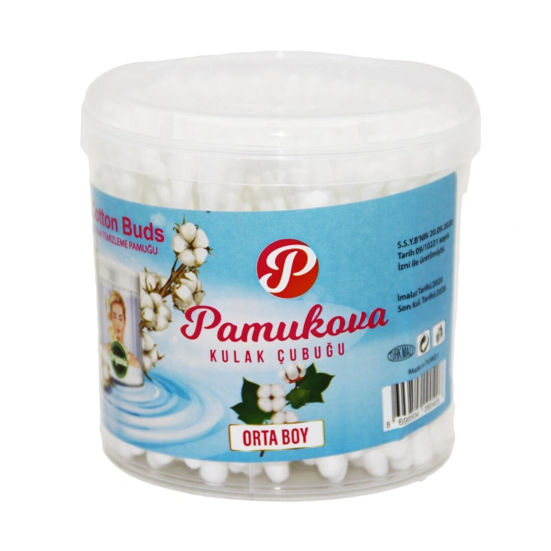 HOLLY ( ORTA BOY ) KULAK ÇÖPÜ ( PAMUKLU ÇUBUK ) ( YUVARLAK KUTU )*6X24