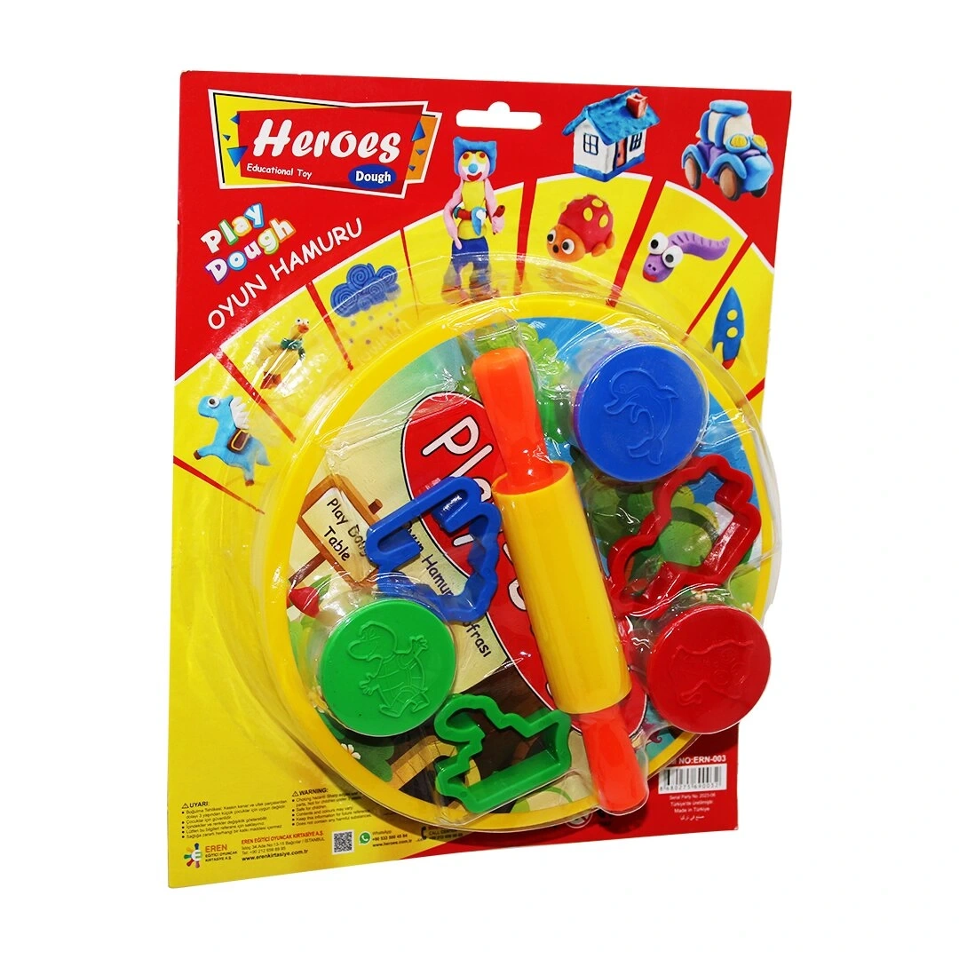 KIDS & KIDS PLAY-DOUGH K-500 ( SOFRALI ) OYUN HAMURU SETİ ( SOFRA MODEL MASA & MERDANE & HAMUR KALIPLARI & OYUN HAMURU )*24