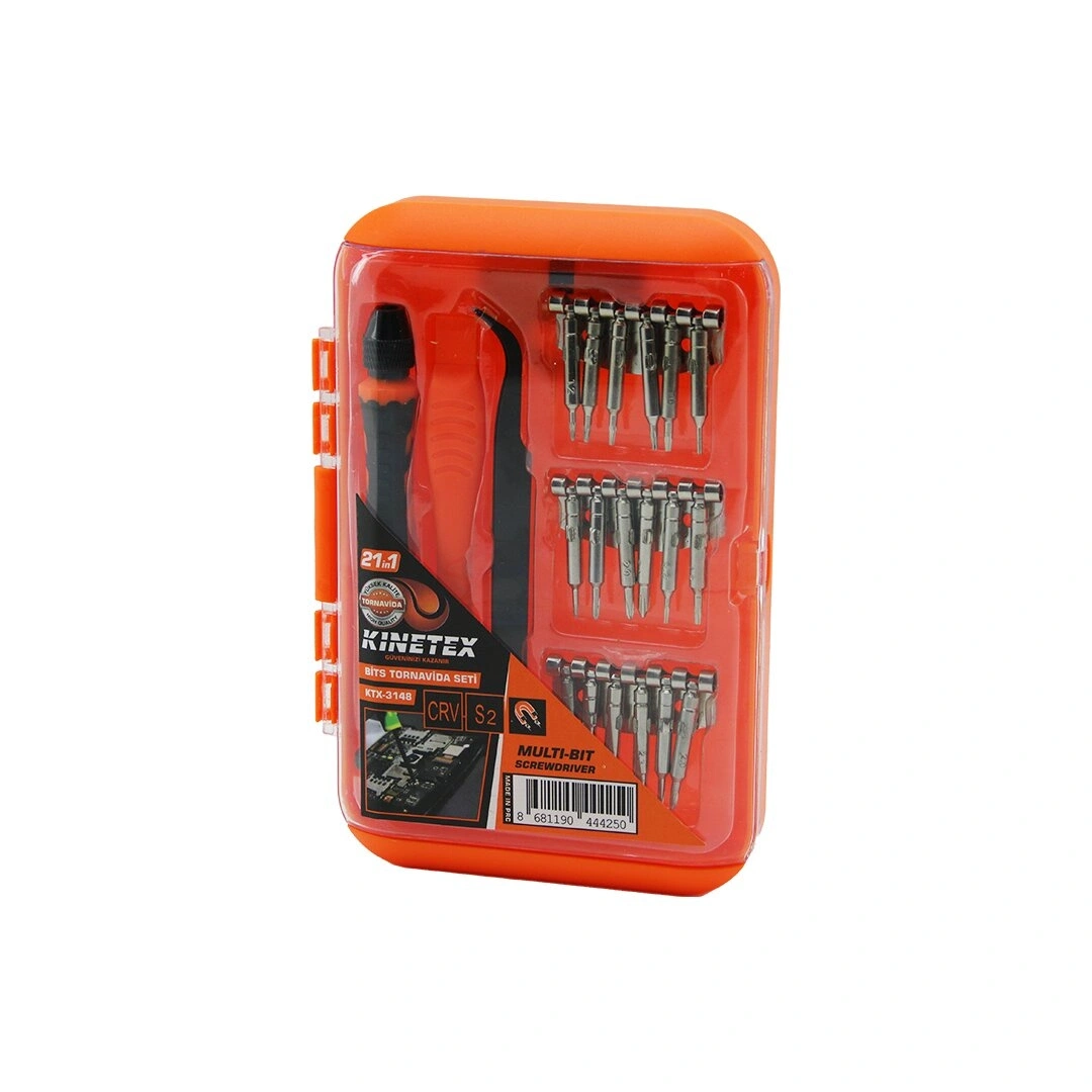 KINETEX KTX-3148 ( 21İN1 ) SAATÇİ TELEFON BİTS TORNAVİDA SETİ ( 18PCS UÇ + 1-T.VİDA SAPI + 1-CIMBIZ + 1-PLASTİK ÇİFT TARAFLI KAZIMA ALETİ )*10X12