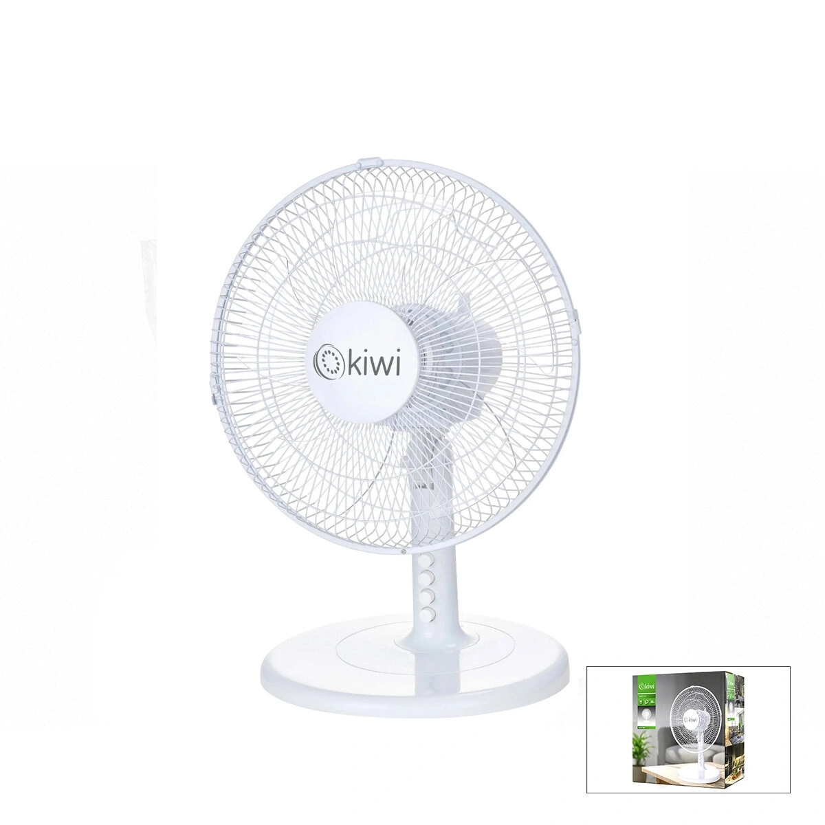 KİWİ 7625 ( 12 İNÇ ) MASA ÜSTÜ VANTİLATÖR ( 35W ) ( 5 KANAT & 3 KADEME HIZ & ÇAP: 30CM ) FAN*3=K