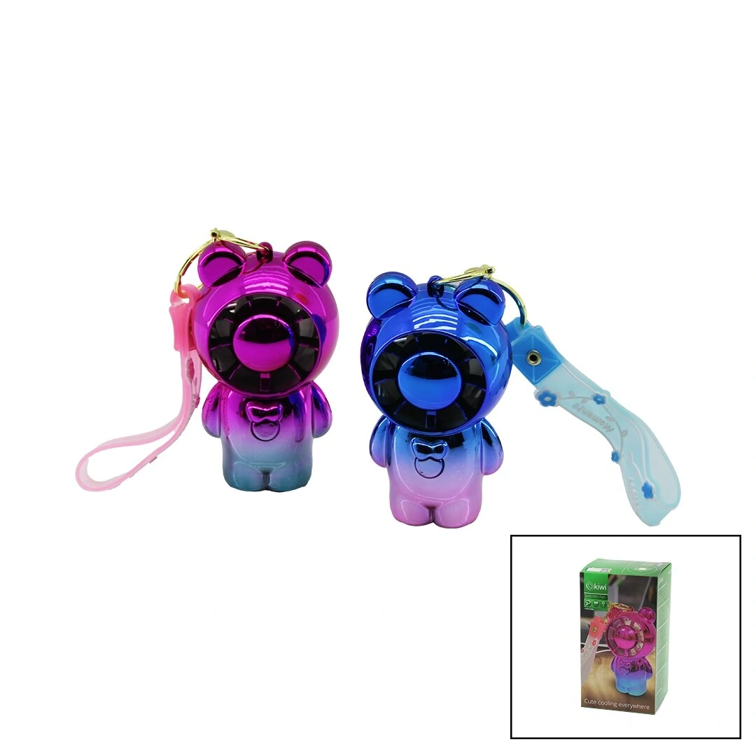 KİWİ KFAN-7400 (AYICIK MODELİ) (EL TİPİ & MASA ÜSTÜ) (MİNİ FAN) (USB ŞARJLI) (ANAHTARLIKLI) (2-KADEME HIZ) (PARLAK RENKLİ)*36