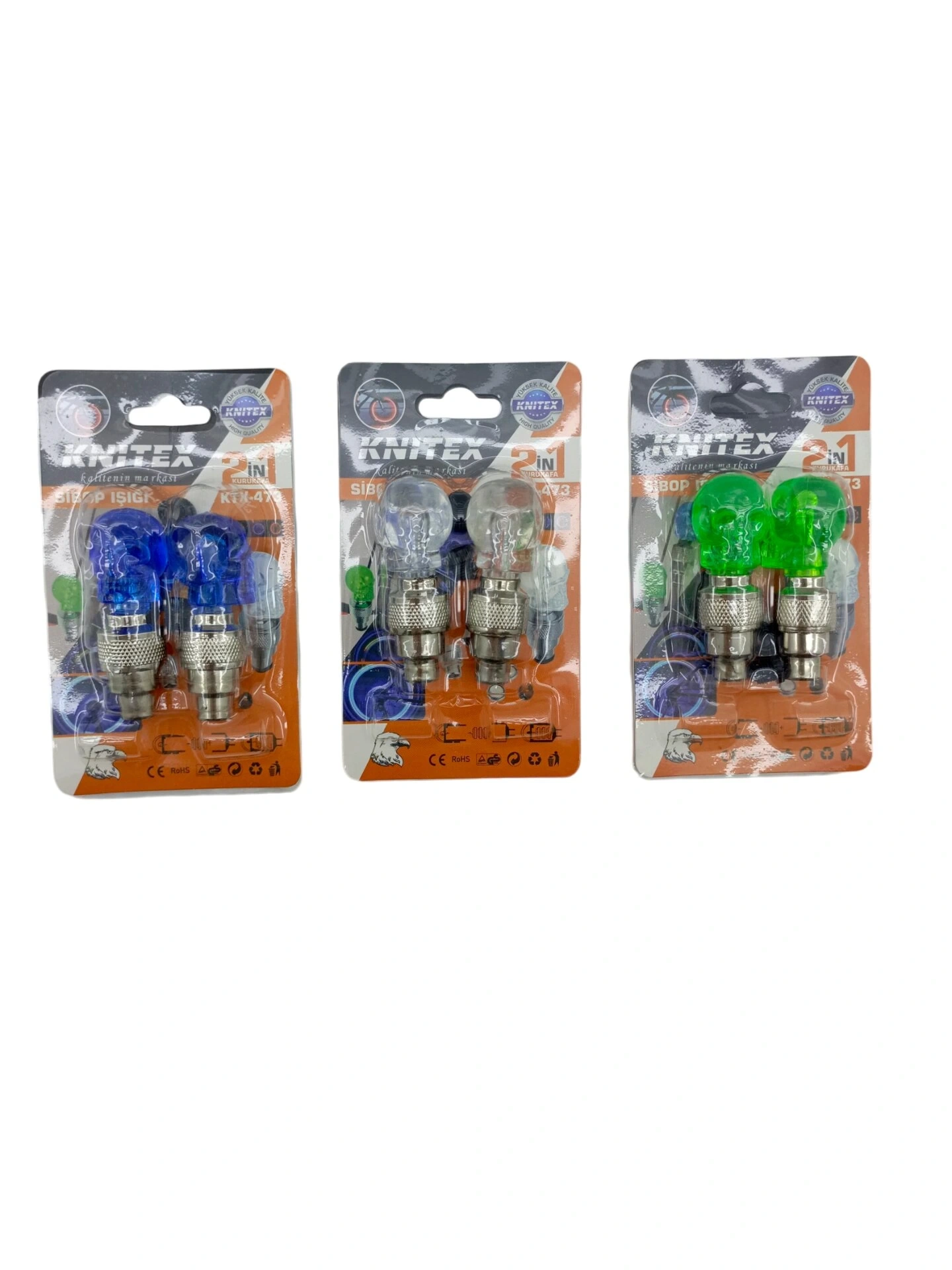 KNITEX KTX-473 ( 2PCS ) ( KURU KAFA ) SİBOP IŞIK ( PİLLİ ) ( BİSİKLET & MOTORSİKLET & ARAÇ ) (HAREKET DUYARLI SENSÖR)*24X20