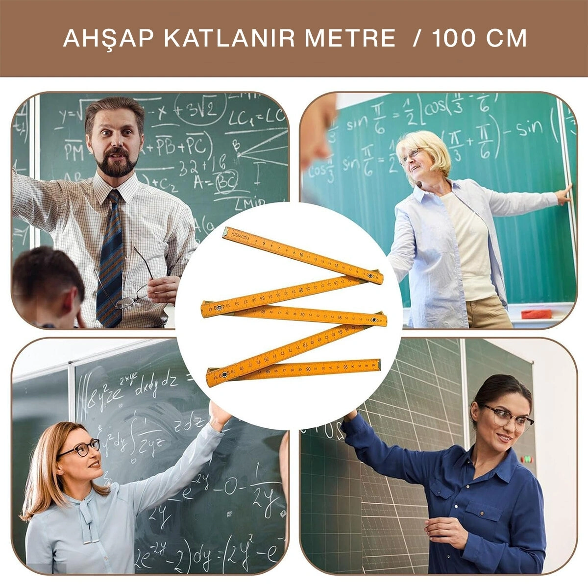 KRT-1083 AHŞAP KATLANIR METRE ( 1MT )*24X20