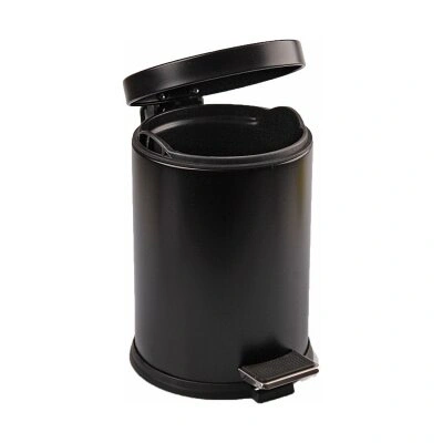 LALEZAR TEMA LZR-813-S ( 5LT ) ( SİYAH ) PEDALLI METAL ÇÖP KOVASI*8