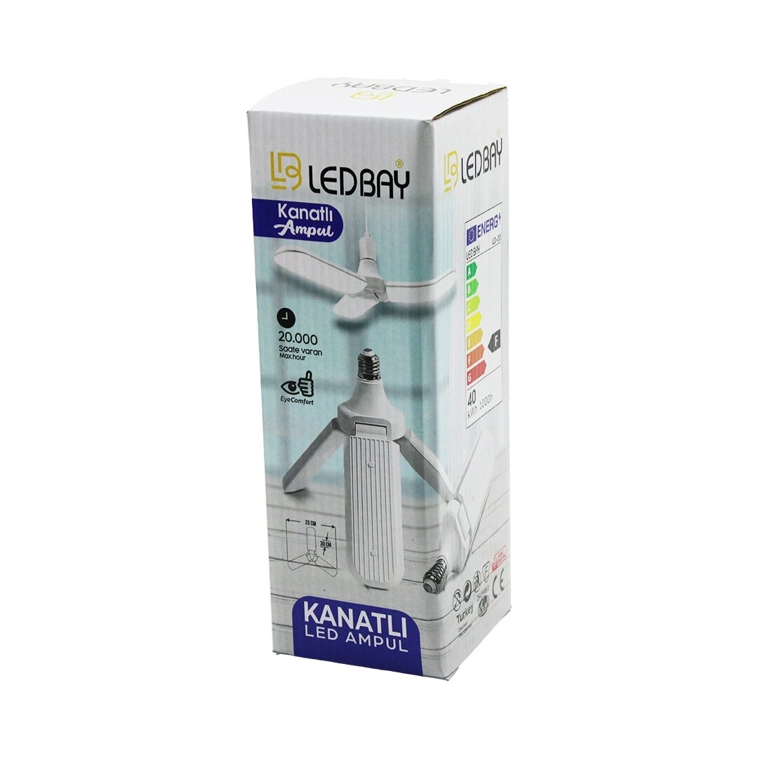 LEDBAY LD-03 ( 3KOLLU ) ( PERVANE MODELİ ) BEYAZ LED LAMBA AMPUL (40W & E27)*60