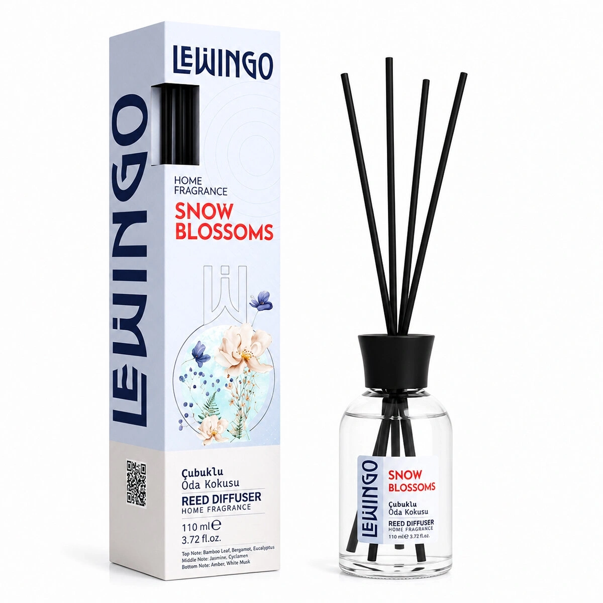 LEWİNGO ( 110ML ) ( SNOW BLOSSOMS ) BAMBU ORTAM KOKUSU ( CAM ŞİŞE )*24=K