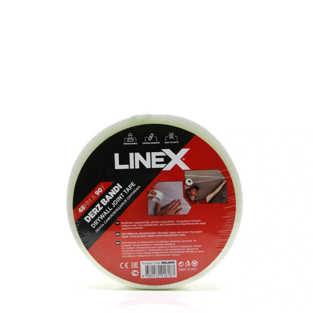 LINEX BNL-4890 ( 48MMX90YARDS ) DERZ BANDI BANT ( KULLANIM ALAN= ALÇIPAN BİRLEŞİM NOKTASI & SIVA ÇATLAK & DERZ BOŞLUK KAPAT )*24