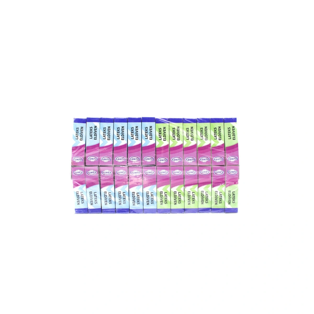 LUXEV ( 6PCS ) ( S-M & M-L BEDEN ) LATEX MUAYENE ELDİVENİ ( LATEKS )*24X1