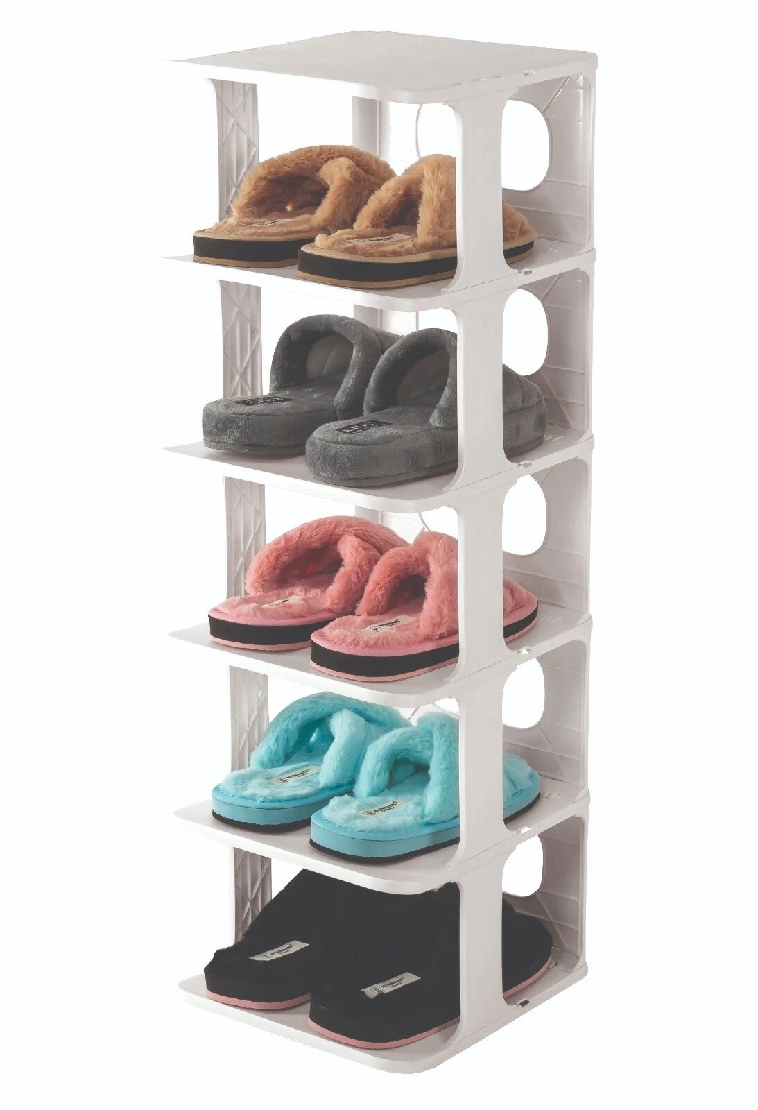 LUXURY SHOE RACK OM-0910-1023-0282 ( 5 KATLI ) ( BEYAZ ) BLANCHE LÜKS AYAKKABILIK*8