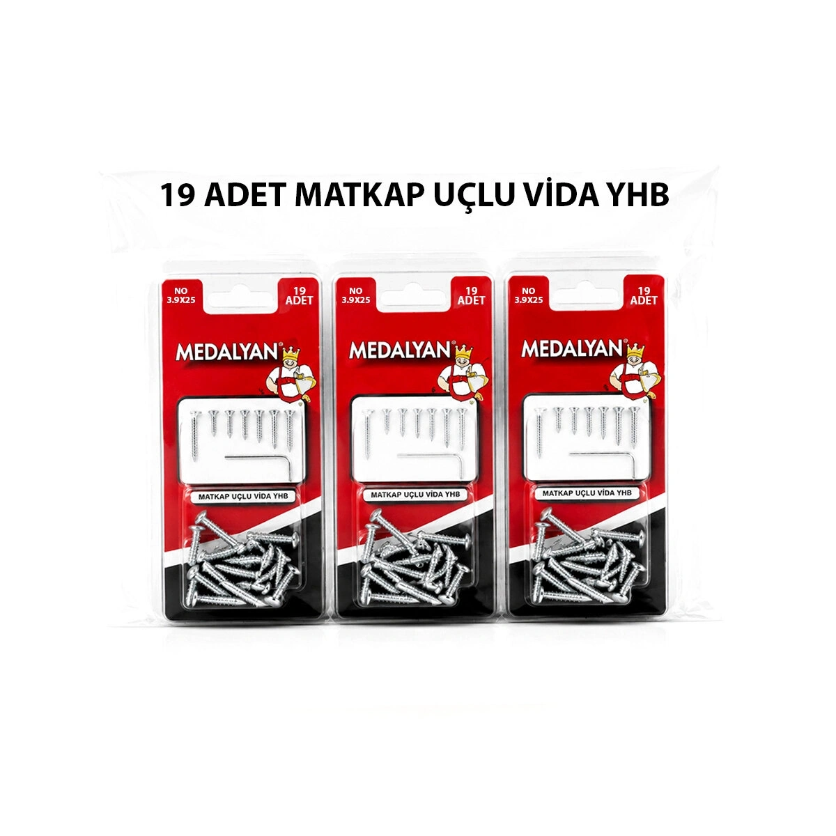 MEDALYAN DL-101 ( 3.9X25 ) ( 19PCS ) MATKAP UÇLU VİDA*12X10