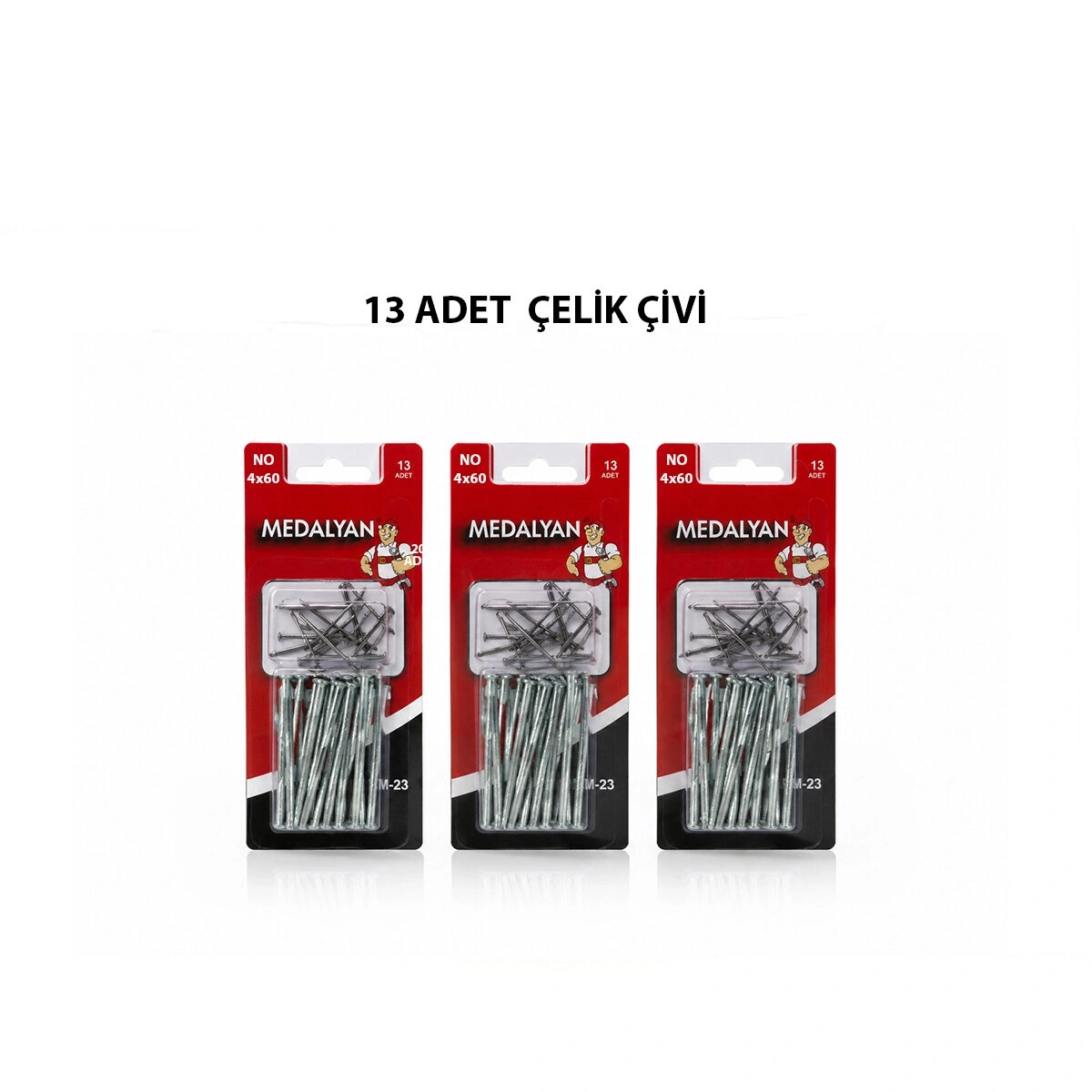 MEDALYAN DL-23 ( 4X60 ) ( 13PCS ) ( BETON ) ÇELİK ÇİVİ ( 18PCS )*12X12