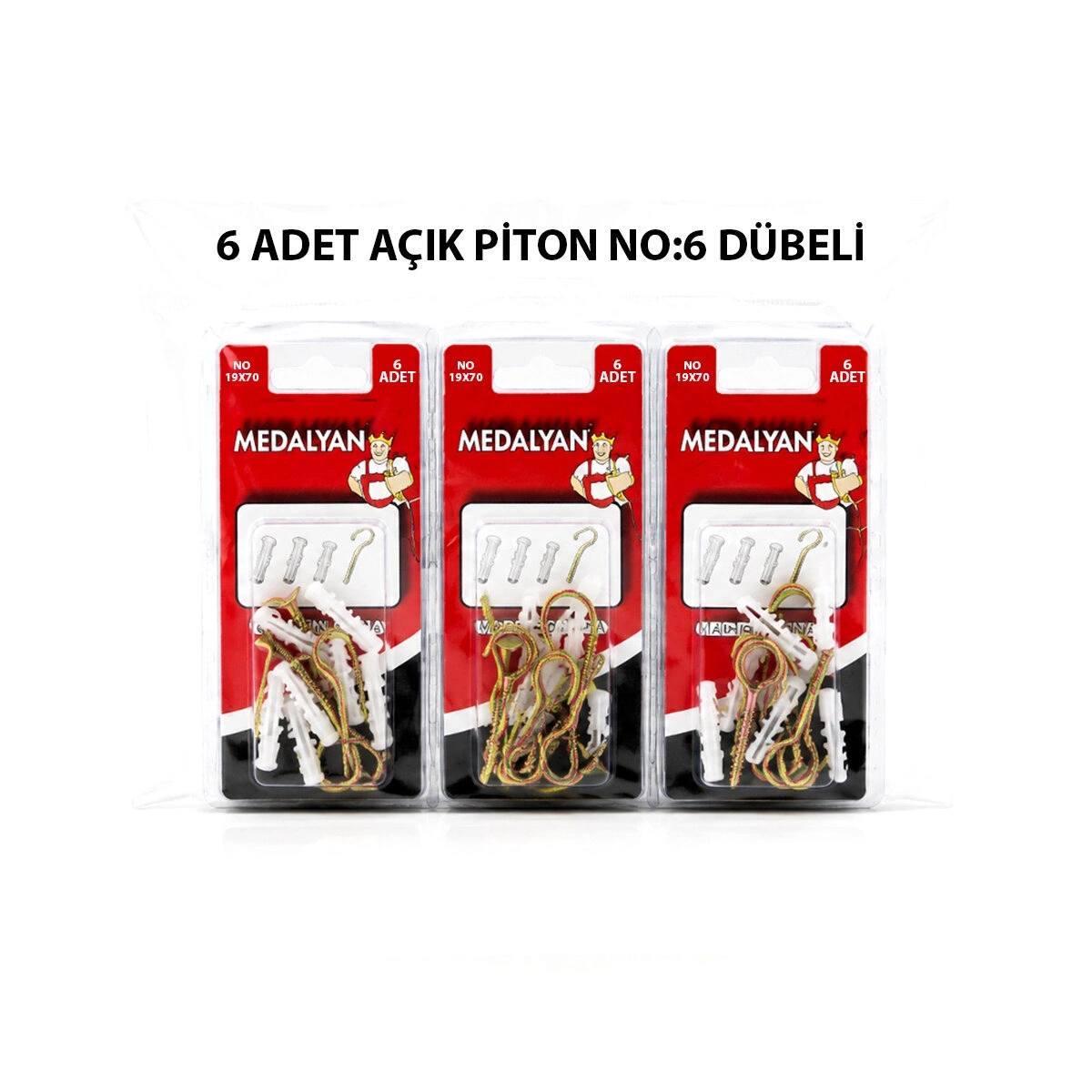 MEDALYAN DL-26 ( 19X70 ) ( 6PCS ) AÇIK PİTON DÜBELLİ*12X10