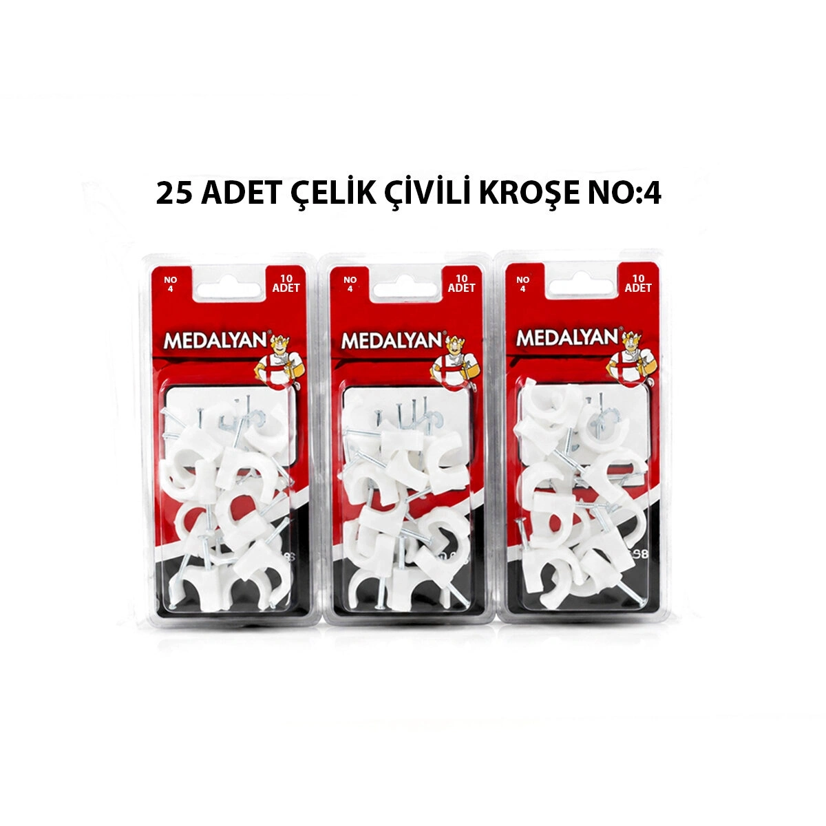 MEDALYAN DL-40 ( NO-4 ) ( 25PCS ) ÇELİK ÇİVİLİ KROŞE*12X9