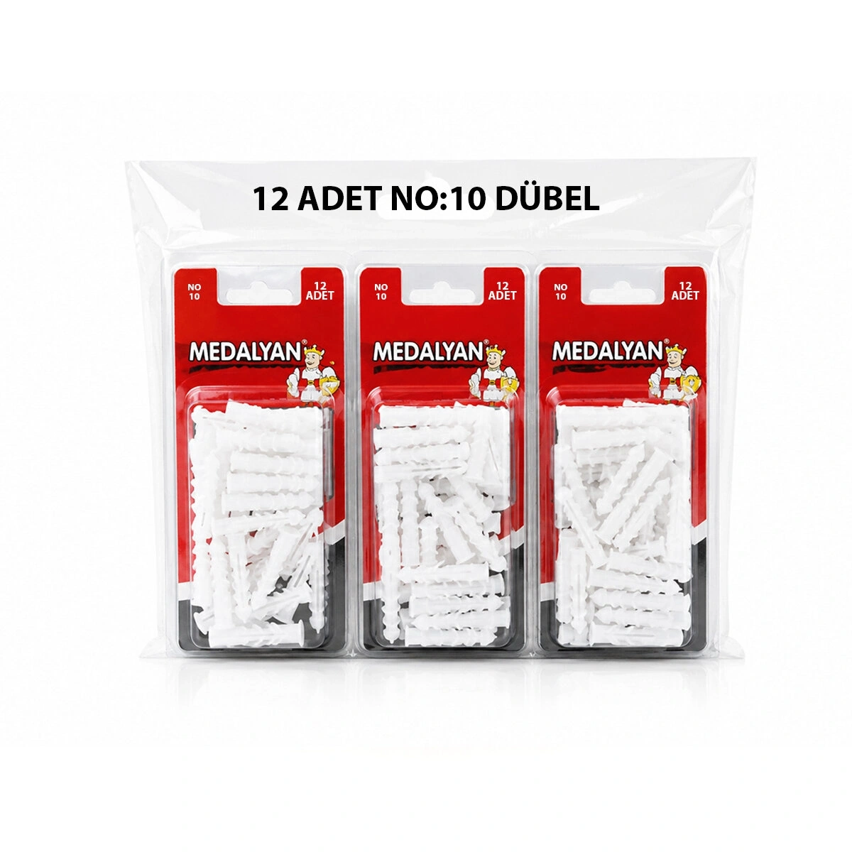 MEDALYAN DL-48 ( NO-10 ) ( 12PCS ) DÜBEL BEYAZ & PLASTİK*12X9