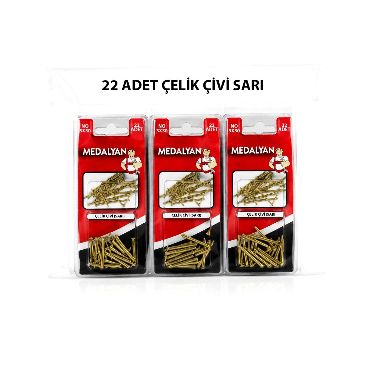 MEDALYAN DL-71 ( 3X30 ) ( SARI ) ( 22PCS ) ÇELİK ÇİVİ*12X10