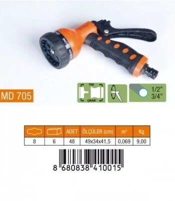 MEDALYAN MD-705 ( 7 FONKSİYONLU ) OTOMATİK TABANCA TETİKLİ ( SİS & YAĞMURLAMA & TAZYİKLİ )*8X6