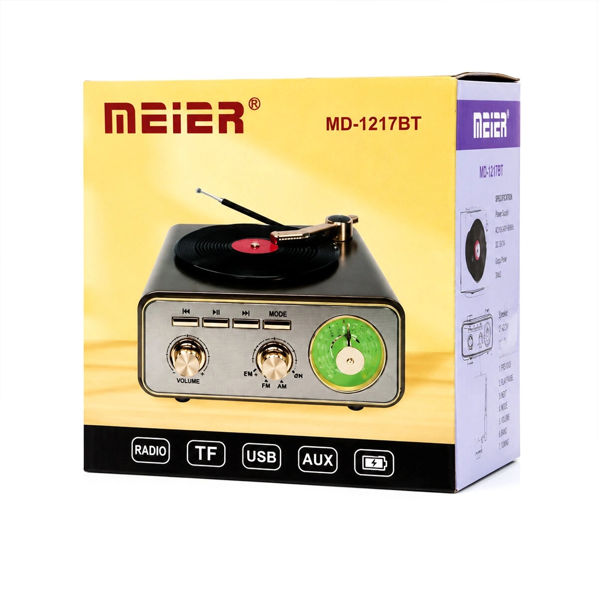 MEİER MD-1217BT PLATOON PL-4714 ( USB ŞARJLI & PLAK ) ( BLUETOOTH ) ( İBRELİ ) FM RADYO ( MP3 USB & TF PLAYER ) SPEAKER*24