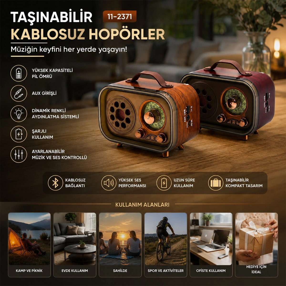 MEİER MD-1315 BT PLATOON PL-4713 ( USB ŞARJLI & NOSTALJİ ) ( BLUETOOTH ) ( İBRELİ ) FM RADYO ( MP3 USB & TF PLAYER ) SPEAKER*36