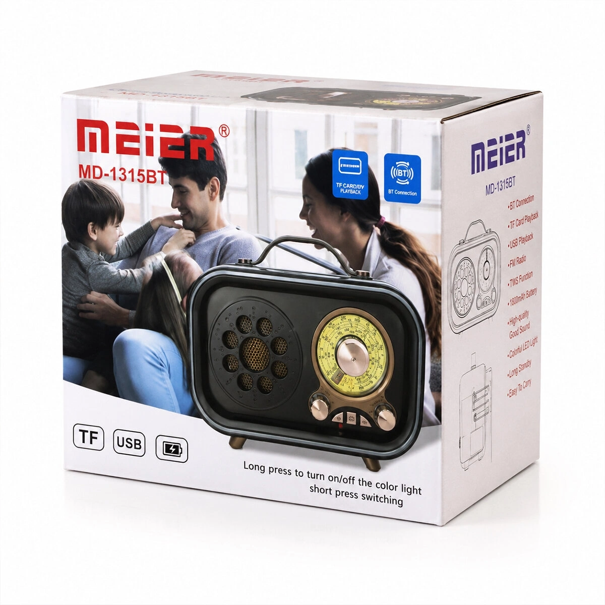 MEİER MD-1315 BT PLATOON PL-4713 ( USB ŞARJLI & NOSTALJİ ) ( BLUETOOTH ) ( İBRELİ ) FM RADYO ( MP3 USB & TF PLAYER ) SPEAKER*36