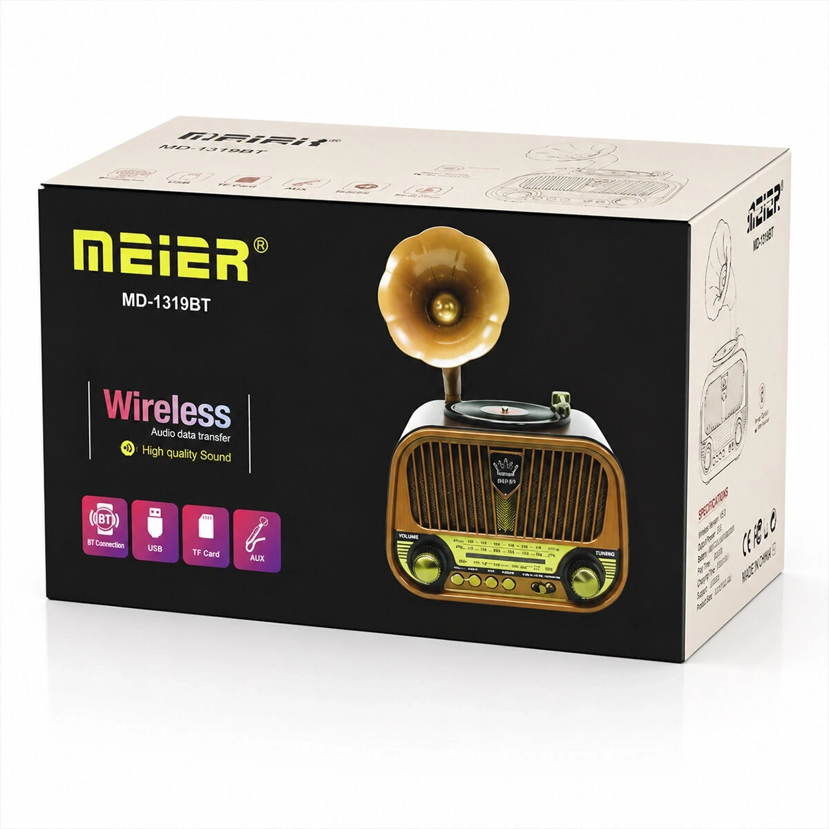MEİER MD-1319BT PLATOON PL-4710 ( USB ŞARJLI & NOSTALJİ ) ( BLUETOOTH ) ( İBRELİ ) FM RADYO ( MP3 USB & TF PLAYER ) SPEAKER*30