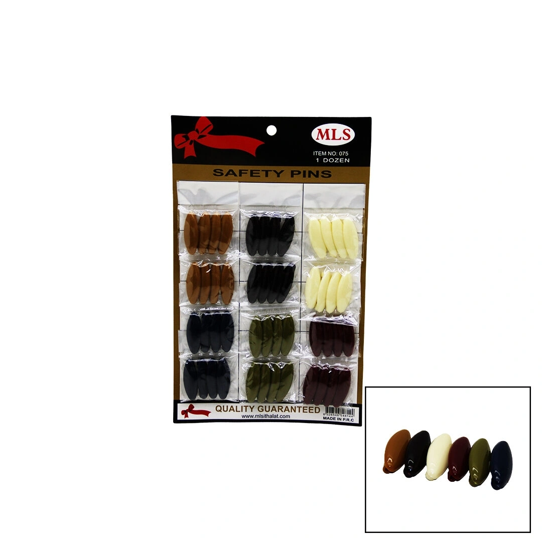 MLS NO-075 075-C ( DÜZ RENKLİ ) ( 4PCS ) YAKA & EŞARP İĞNESİ ( 12Lİ KART )*5X24