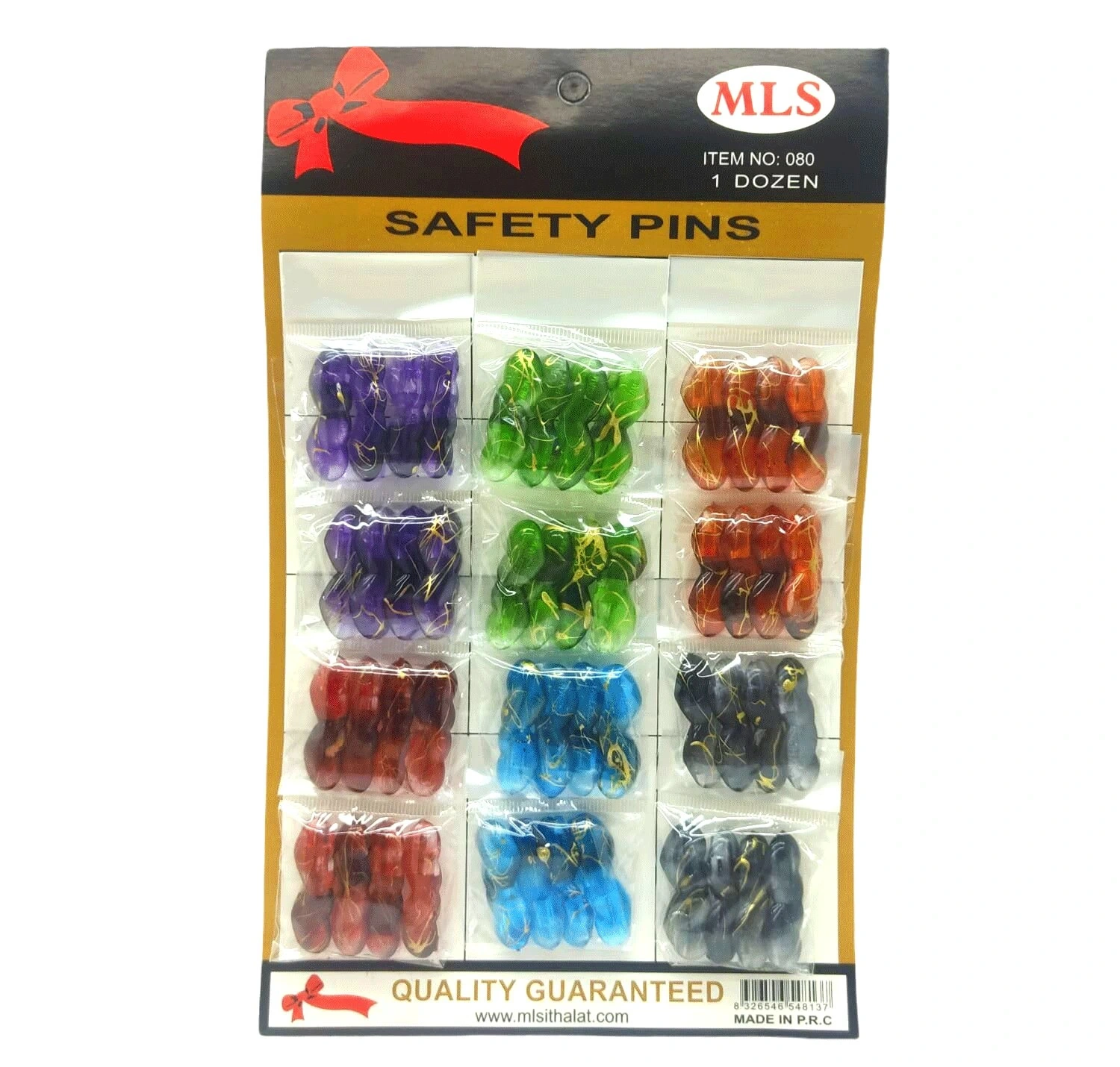 MLS NO-080 ( ŞEFFAF RENKLİ ) YAKA & EŞARP İĞNESİ 12Lİ KART*5X24