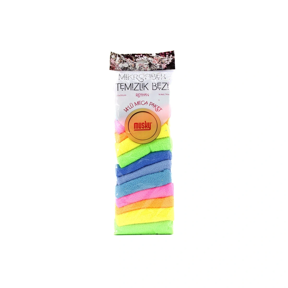 MUSKY REYHAN ( 14PCS ) MİKROFİBER TEMİZLİK BEZİ 30X30CM*1X100