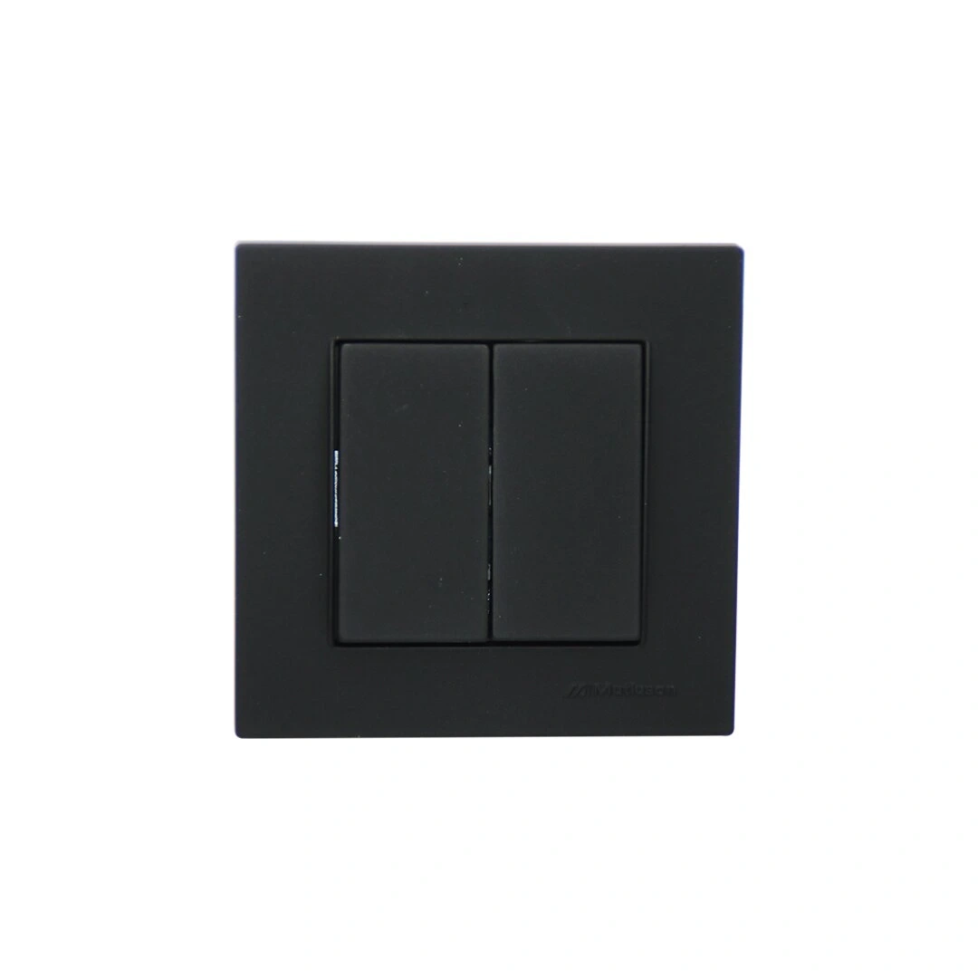 MUTLUSAN RİTA-2220 402 0284 ( POŞETLİ ) ( SİYAH & KOMÜTATÖR & 2Lİ ANAHTAR PRİZ ) VİDALI & ÇERÇEVELİ*12X10