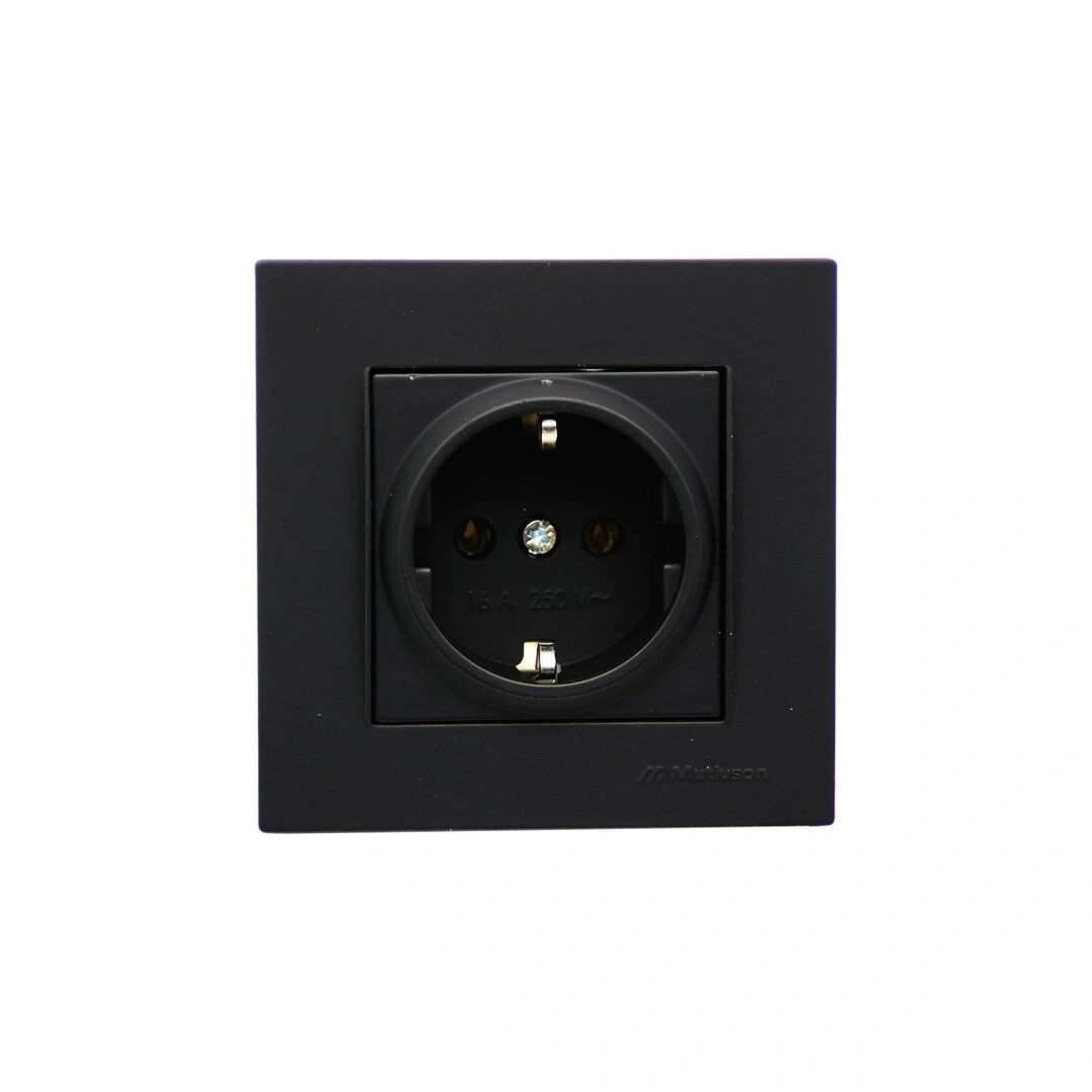 MUTLUSAN RİTA-2220 600 0284 ( POŞETLİ ) ( SİYAH & TOPRAKLI PRİZ ) ÇERÇEVELİ*12X10